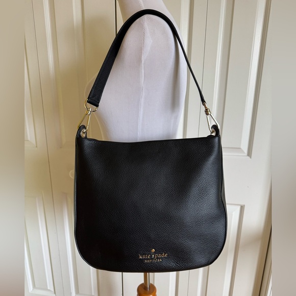 kate spade Handbags - KATE SPADE New York Black Leather Medium Shoulder Bag NWOT